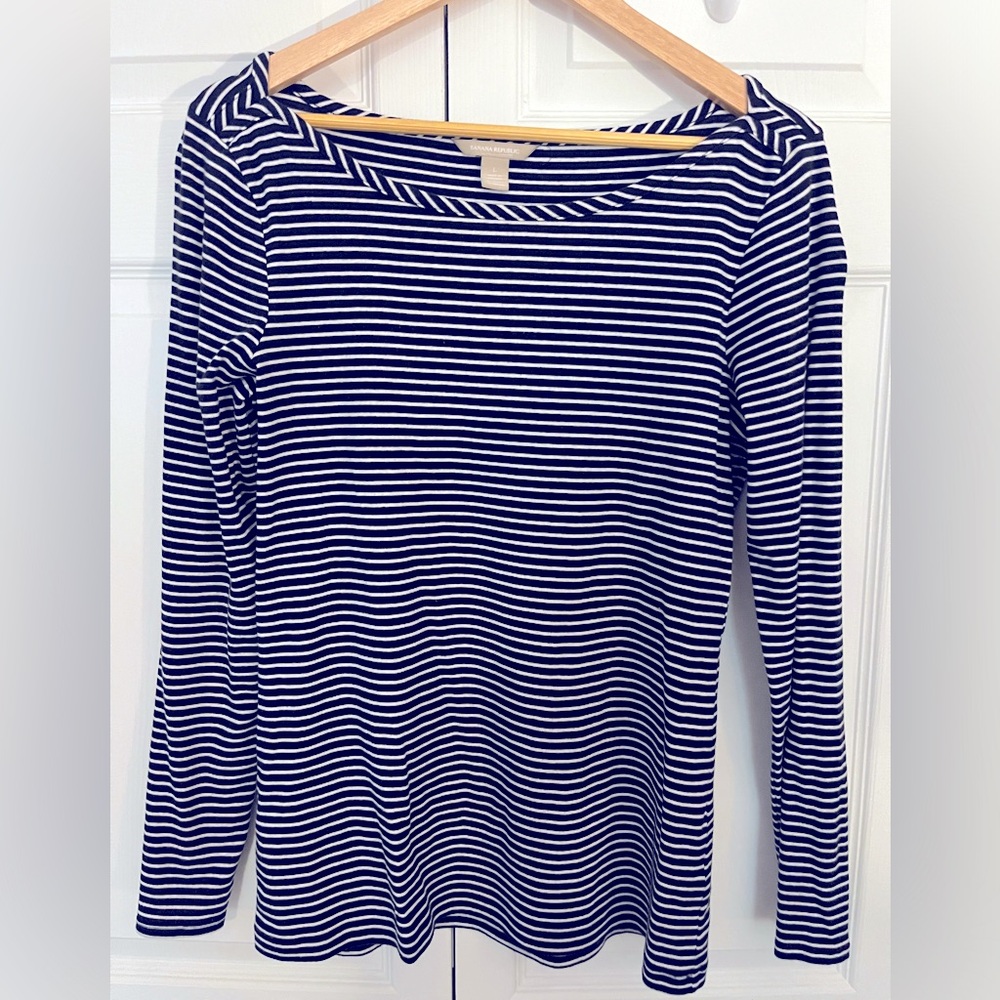 Banana Republic navy stripe boatneck shirt